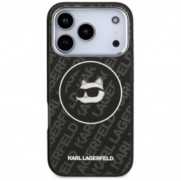 „Karl Lagerfeld IML Choupette Head Logo MagSafe“ dėklas, skirtas „iPhone 17 Pro“ – juodas