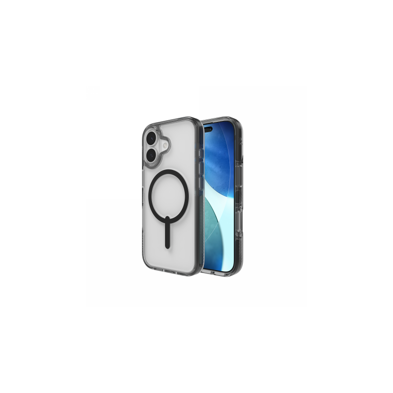 ZAGG Santa Cruz Snap MagSafe dėklas, skirtas iPhone 17 – skaidriai juodas