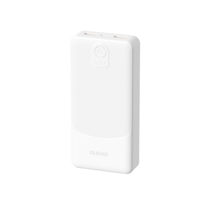 Dudao K10 išorinė baterija 10000mAh 2.4A 2 x USB-A - balta