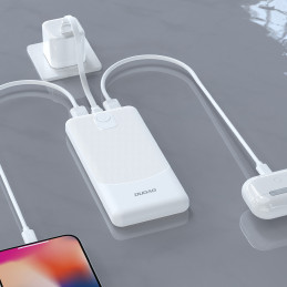 Dudao K10 išorinė baterija 10000mAh 2.4A 2 x USB-A - balta
