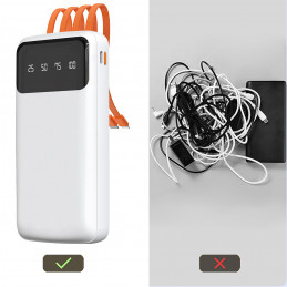 Dudao K6Pro universalus išorinis akumuliatorius 10000mAh su USB laidu, USB C tipo, „Lightning“ juodas (K6Pro-juodas)