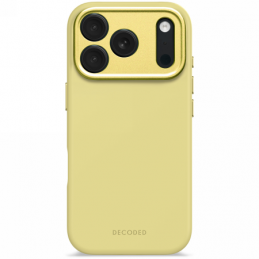 „Decoded“ antimikrobinis silikoninis „MagSafe“ galinis dangtelis, skirtas „iPhone 17 Pro“ – geltonas