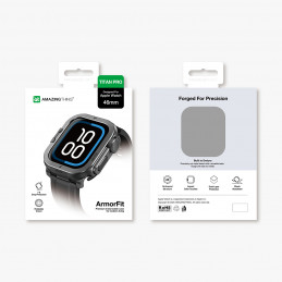NUOSTABUS „Amazingthing Titan Pro“ metalinis dėklas, skirtas „Apple Watch 11“ (46 mm), aliuminis – juodas