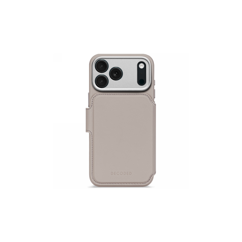 „Decoded“ odinis nuimamas „MagSafe“ dėklas, skirtas „iPhone 17 Pro“ – smėlio spalvos
