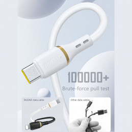 Dudao L25C USB-C - USB-C silikoninis kabelis 60W 1m - baltas
