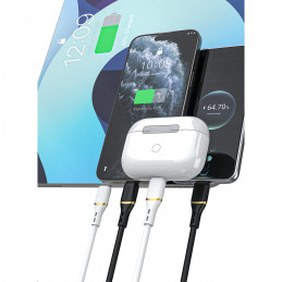 Dudao L25C USB-C - USB-C silikoninis kabelis 60W 1m - baltas