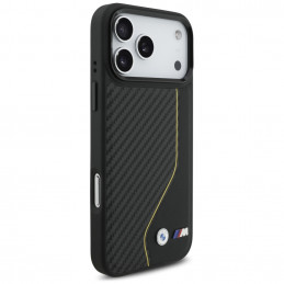 BMW M Carbon Line ir logotipo „MagSafe“ dėklas, skirtas iPhone 17 Pro Max – geltonas