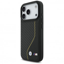 BMW M Carbon Line ir logotipo „MagSafe“ dėklas, skirtas iPhone 17 Pro – geltonas