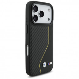 BMW M Carbon Line ir logotipo „MagSafe“ dėklas, skirtas iPhone 17 Pro – geltonas