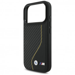 BMW M Carbon Line ir logotipo „MagSafe“ dėklas, skirtas iPhone 17 Pro – geltonas