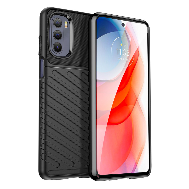 Thunder Case lankstus šarvuotas dėklo dangtelis, skirtas Motorola Moto G Stylus 2022 juodas
