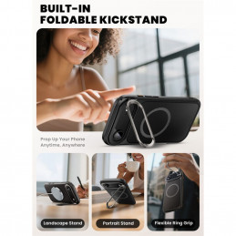 „Supcase IBLSN Ares Flip Mag MagSafe“ dėklas, skirtas „iPhone 17 Air“ – juodas