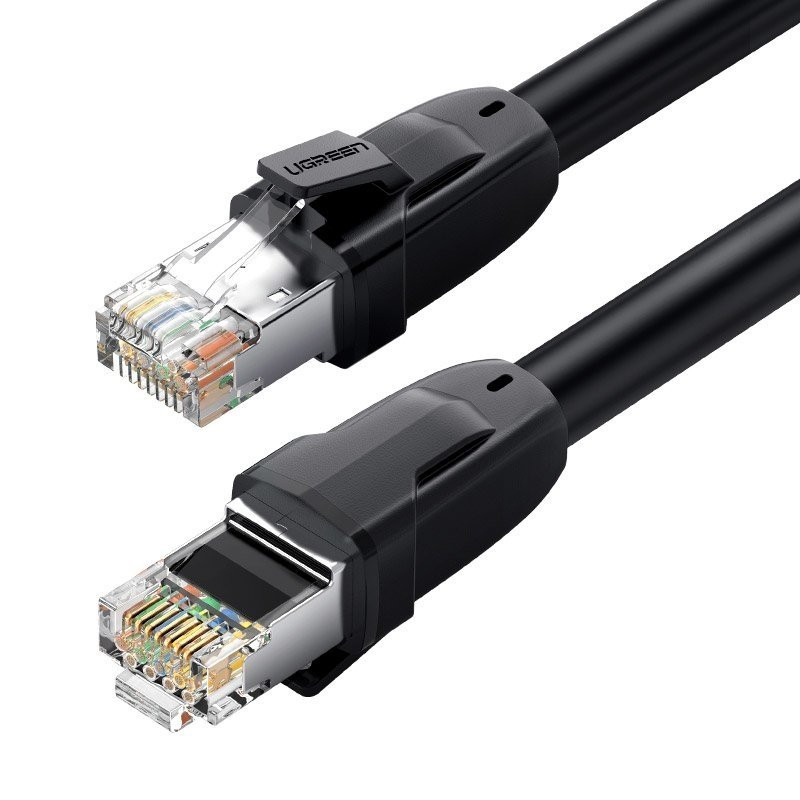 Ugreen kabelis Interneto tinklo kabelis Ethernet pataisos laidas RJ45 Cat 8 T568B 2m juodas (70329)