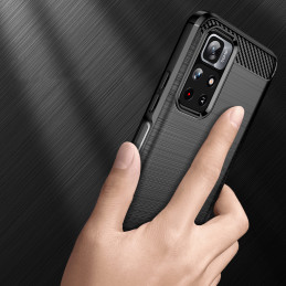 Carbon Case lankstus dangtelis Xiaomi Redmi Note 11 juodas