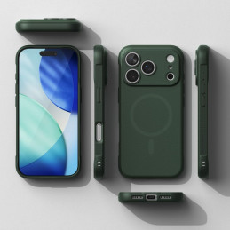 „Ringke Onyx“ magnetinis „MagSafe“ dėklas, skirtas „iPhone 17 Pro“ – žalias