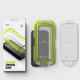 „Ringke Easy Slide“ dviejų grūdintų „iPhone 17 Air“ stiklų pakuotė – juoda