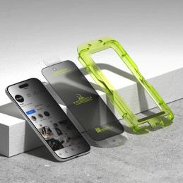 „Ringke Easy Slide“ 2 „iPhone 17 Air“ apsauginių stiklų pakuotė (juodas)