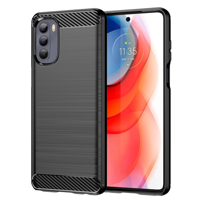 Carbon Case lankstus dangtelis Motorola Moto G Stylus 2022 juodas