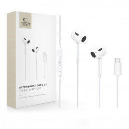 „Tech-Protect Ultraboost Core G2“ USB-C ausinės – baltos