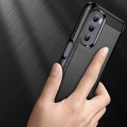 Carbon Case lankstus dangtelis Motorola Moto G Stylus 2022 juodas