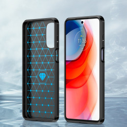 Carbon Case lankstus dangtelis Motorola Moto G Stylus 2022 juodas