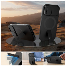 „Tech-Protect Kevlar Aura MagSafe“ dėklas, skirtas „iPhone 17“ – juodas