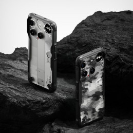 „Ringke Fusion X“ dėklas, skirtas „Nothing Phone 3“ – pilkas ir juodas