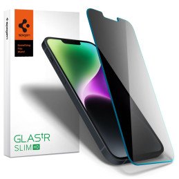 Spigen Glas.tR plonas privatumas grūdintas stiklas, skirtas iPhone 13/ 13 Pro/ 14