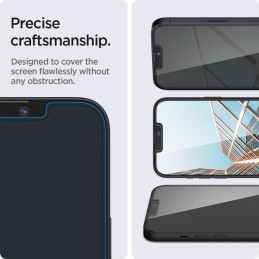 Spigen Glas.tR plonas privatumas grūdintas stiklas, skirtas iPhone 13/ 13 Pro/ 14