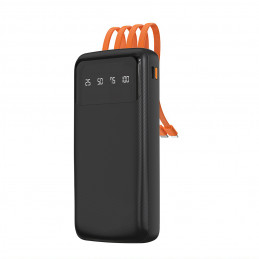 Dudao K6Pro universalus išorinis akumuliatorius 10000mAh su USB laidu, USB C tipo, „Lightning“ juodas (K6Pro-juodas)