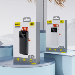 Dudao K6Pro universalus išorinis akumuliatorius 10000mAh su USB laidu, USB C tipo, „Lightning“ juodas (K6Pro-juodas)