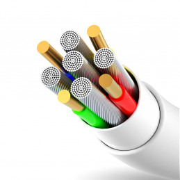Dudao USB / USB C tipo laidas 5A 1m baltas (L2T 1m baltas)