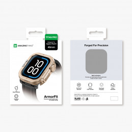 NUOSTABUS „Amazingthing Titan Pro“ metalinis dėklas, skirtas „Apple Watch 11“ (46 mm), aliuminis – auksinis