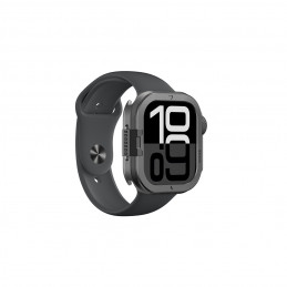 NUOSTABUS „Amazingthing Titan Pro“ metalinis dėklas, skirtas „Apple Watch 11“ (46 mm), aliuminis – juodas