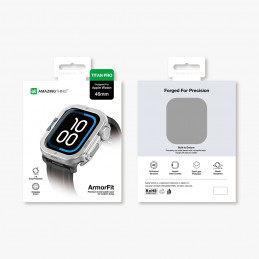 NUOSTABUS „Titan Pro“ metalinis dėklas, skirtas „Apple Watch 11“ (46 mm), aliuminis – sidabrinis