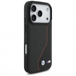 BMW M Carbon Line ir logotipo „MagSafe“ dėklas, skirtas iPhone 17 Pro – raudonas
