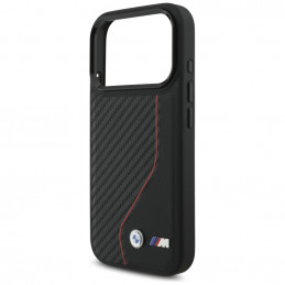 BMW M Carbon Line ir logotipo „MagSafe“ dėklas, skirtas iPhone 17 Pro – raudonas