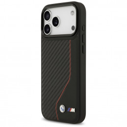 BMW M Carbon Line ir logotipo „MagSafe“ dėklas, skirtas iPhone 17 Pro Max – raudonas