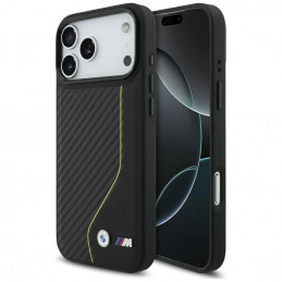 BMW M Carbon Line ir logotipo „MagSafe“ dėklas, skirtas iPhone 17 Pro Max – geltonas