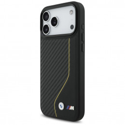 BMW M Carbon Line ir logotipo „MagSafe“ dėklas, skirtas iPhone 17 Pro Max – geltonas