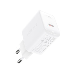 Acefast GaN USB tipo C sieninis įkroviklis 30 W, PD, QC 3.0, AFC, FCP baltas (A21 baltas)