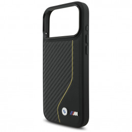 BMW M Carbon Line ir logotipo „MagSafe“ dėklas, skirtas iPhone 17 Pro Max – geltonas