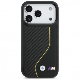 BMW M Carbon Line ir logotipo „MagSafe“ dėklas, skirtas iPhone 17 Pro – geltonas