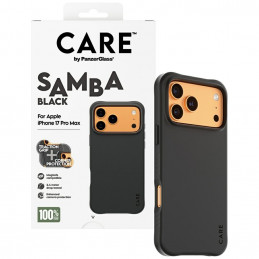 „CARE by PanzerGlass“ madingas „Samba MagSafe“ dėklas, skirtas „iPhone 17 Pro Max“ – juodas