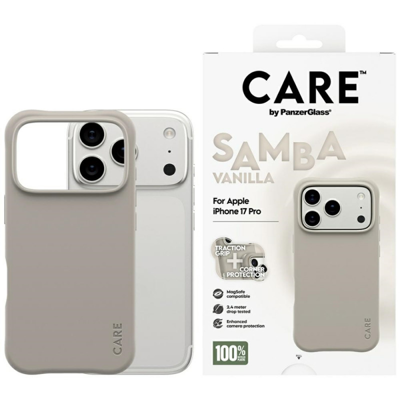 „CARE by PanzerGlass“ madingas „Samba MagSafe“ dėklas, skirtas „iPhone 17 Pro“ – pilkas