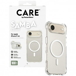 „CARE by PanzerGlass“ madingas „Samba“ dėklas su baltu „MagSafe“, skirtas „iPhone Air“ – permatomas