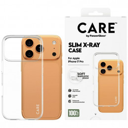 „CARE by PanzerGlass“ madingas minkštas „X-Ray“ dėklas, skirtas „iPhone 17 Pro“ – permatomas