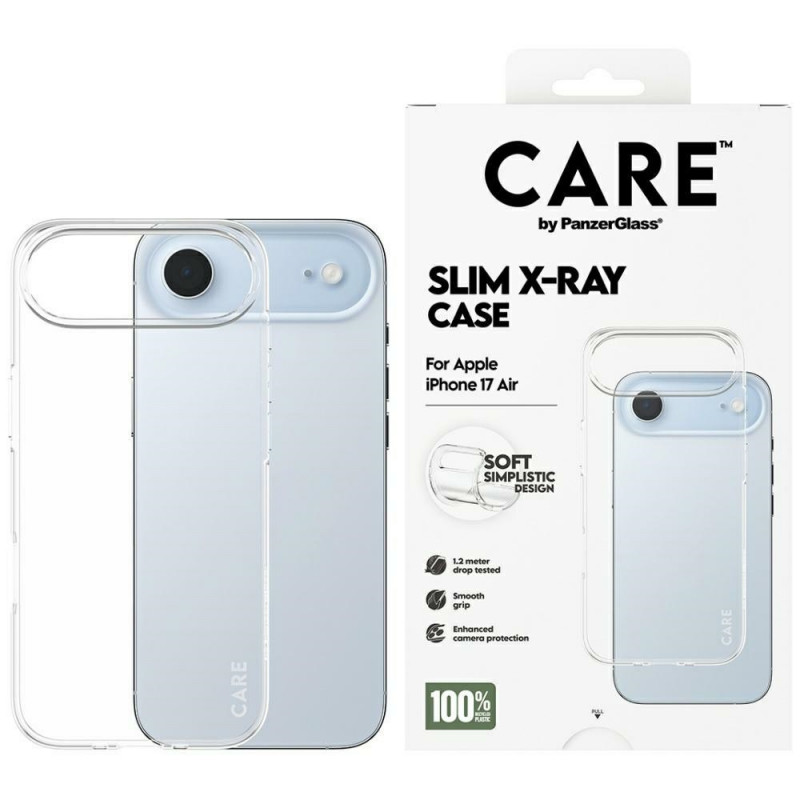 „CARE by PanzerGlass“ madingas minkštas „X-Ray“ dėklas, skirtas „iPhone Air“ – permatomas