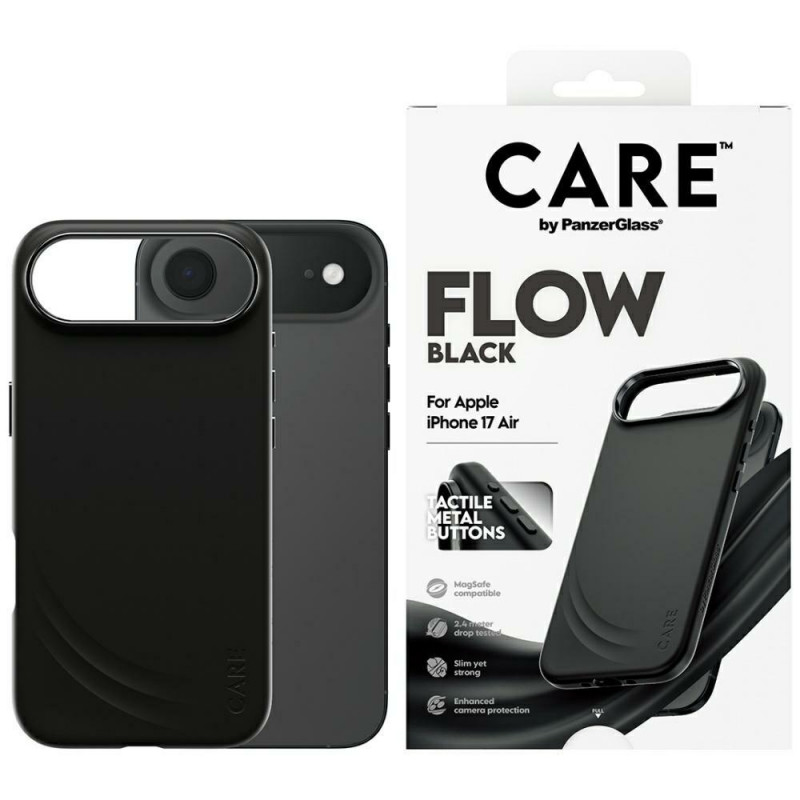 „CARE by PanzerGlass“ „Feature FLOW MagSafe“ dėklas, skirtas „iPhone Air“ – juodas