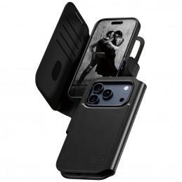 „CARE by PanzerGlass Feature Tango 2in1“ piniginės dėklas su „MagSafe“ jungtimi, skirtas „iPhone 17 Pro“ – juodas